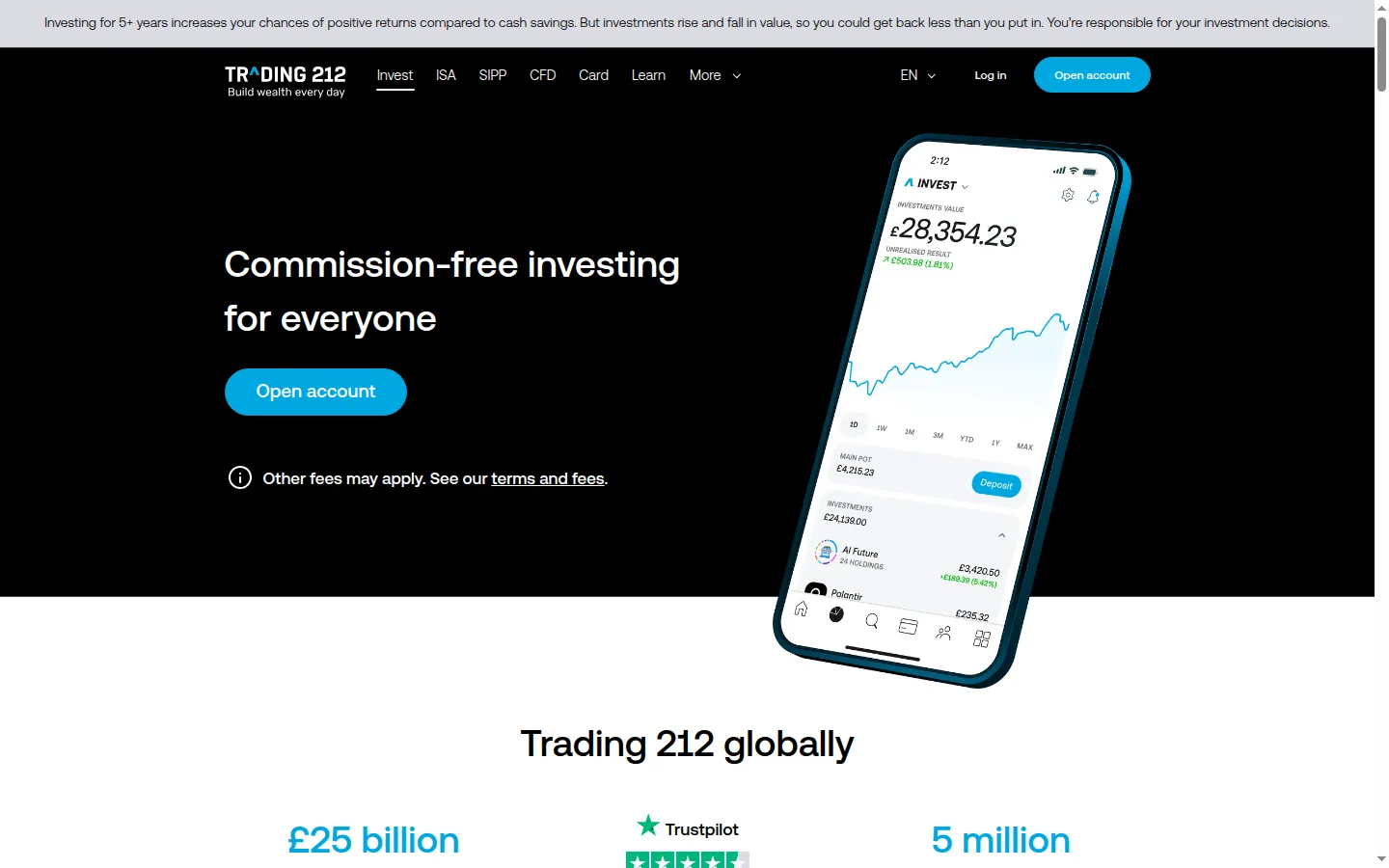Trading 212 screenshot